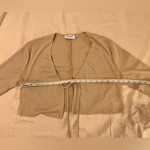 ASOS Flounce Club London Ribbed Crop Tie Cardigan - Picture 11 of 11